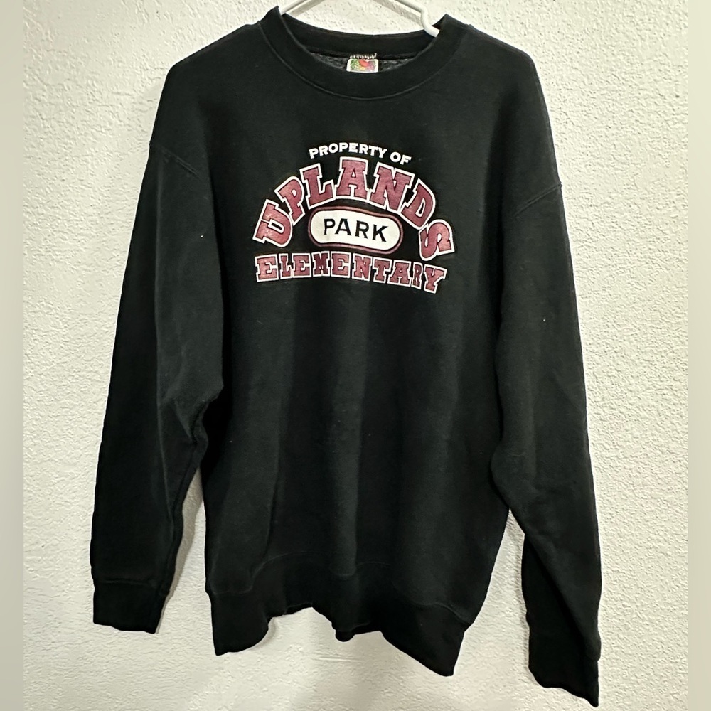 Vintage Fruit Of The Loom Uplands park Elementary Sweatshirt Size L